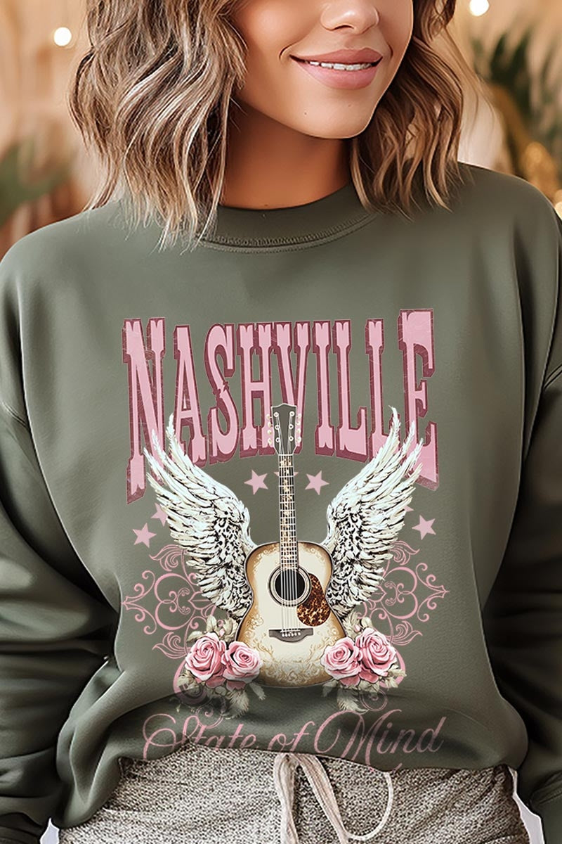 UL180P-E3157 Nashville Rose Graphic Plus Sweatshirt $25