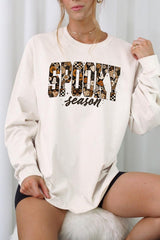 UL240-E3105 Spooky Season Halloween Graphic Long Sleeve Tee $13.75