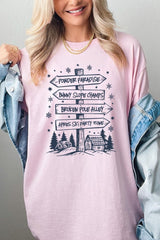 5000-E3189 Ski Lodge Signs Graphic Heavy Cotton Tee $9