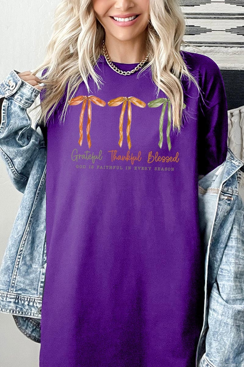5000P-E3111 Grateful Thankful Blessed Plus Heavy Cotton Tee $12.75