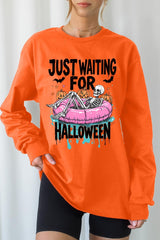 UL240-E3138 Just Waiting For Halloween Graphic Long Sleeve Tee $13.75
