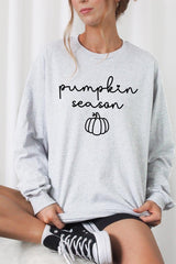 UL240-E3152 Pumpkin Season Graphic Long Sleeve Tee $13.75