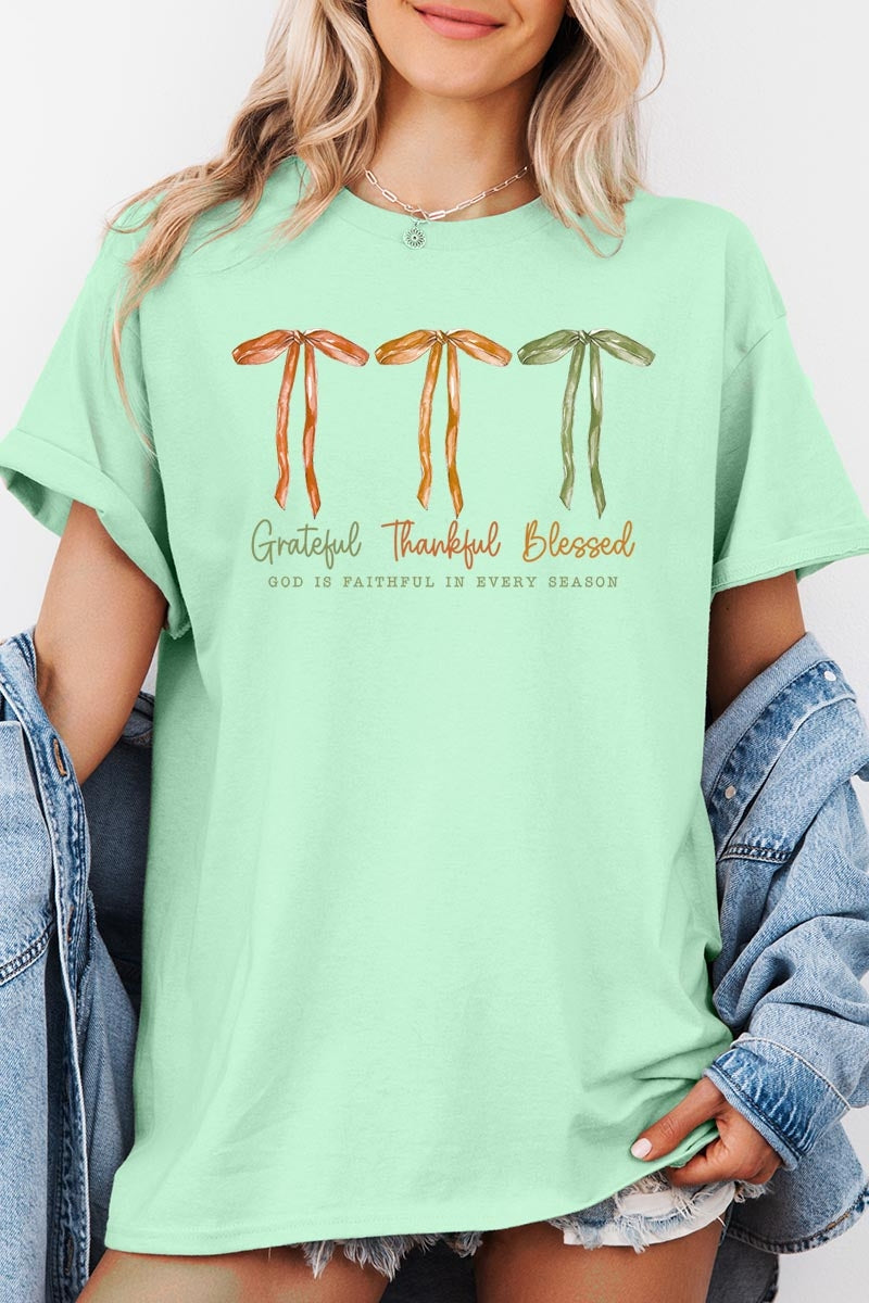 5000-E3111 Grateful Thankful Blessed Graphic Heavy Cotton Tee $9