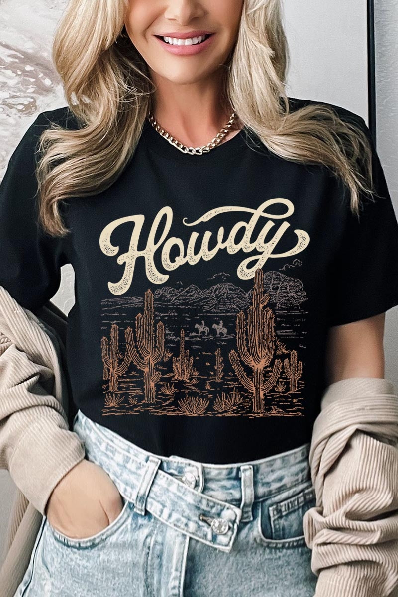 US3001P-E3095 Howdy Desert Western Graphic Plus Tee $16