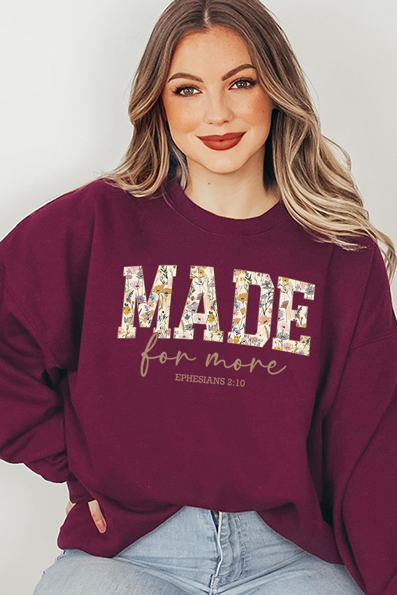 UL180-E3068 Made for More Faith Graphic Sweatshirt $20