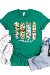 US3001P-E3061AR Arkansas State Brushstroke Graphic Plus Tee $16