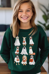 UL180B-E3106Z Halloween Ghost Dog Kids Graphic Sweatshirt $20