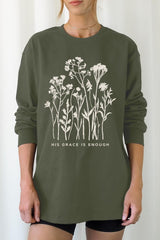 UL240P-E3146 Christian Wildflower Graphic Plus Long Sleeve Tee $17