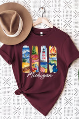 US3001-E3061MI Michigan State Brushstroke Graphic Tee $12.5