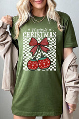US3001-E3196 Cherry Ornament Christmas Graphic Tee $12.5