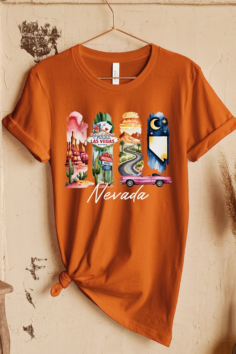 US3001P-E3061NV Nevada State Brushstroke Graphic Plus Tee $16