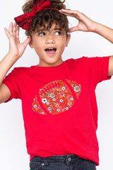 US3001Y-E3133Z Floral Football Kids Graphic Tee $11