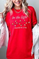 5000P-E3214 Be the Light Christian Graphic Plus Heavy Cotton Tee $12.75