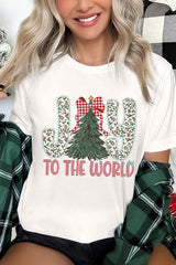US3001-E3213 Joy to the World Graphic Tee $12.5