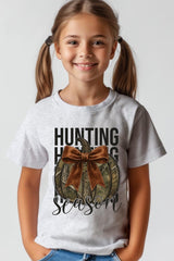 US3001Y-E3190Z Hunting Pumpkin Bow Kids Graphic Tee $11