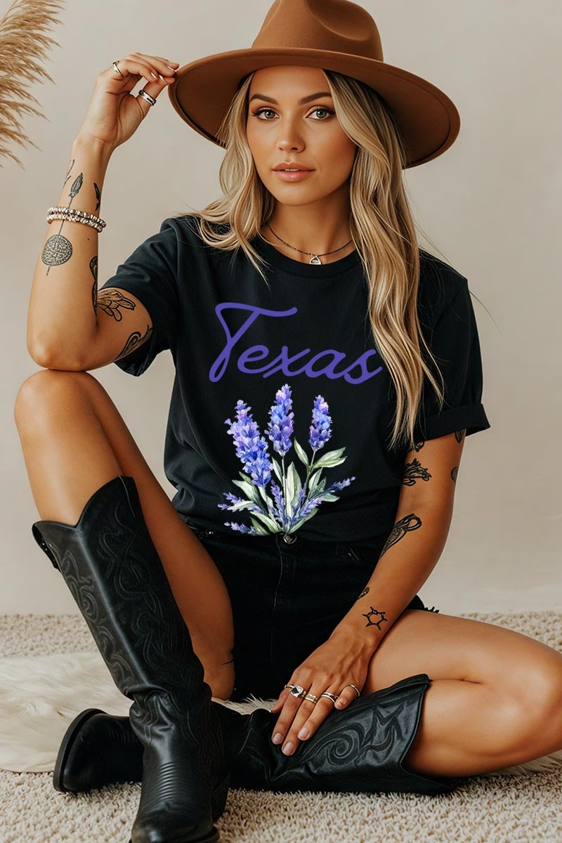 5000P-E3060 Texas Bluebonnet Graphic Plus Heavy Cotton Tee $12.75