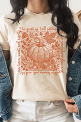 US3001P-E3112 Fall Pumpkin Botanical Graphic Plus Tee $16