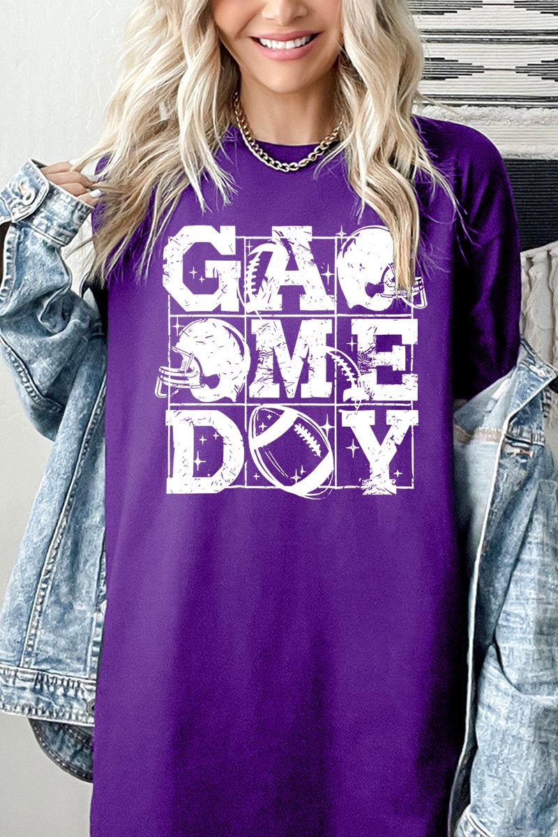 5000P-E3073 Distressed Game Day Graphic Plus Heavy Cotton Tee $12.75