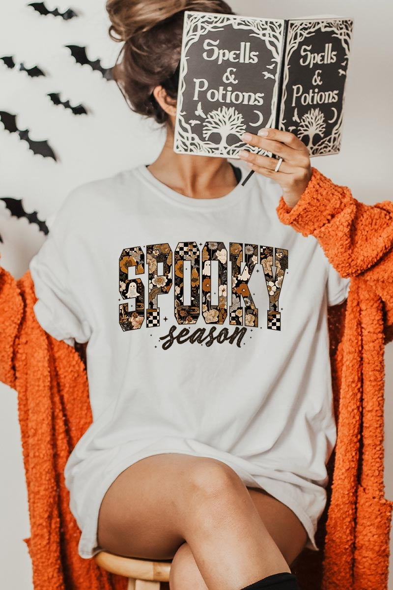 US3001-E3105 Spooky Season Halloween Graphic Tee $12.5