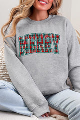 UL190-E3210 Classic Plaid Merry Graphic Sweatshirt $20