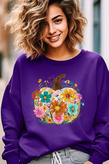 UL180-E3118 Floral Pumpkin Graphic Sweatshirt $20