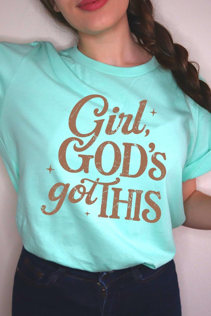 US3001P-E3102 Girl, Godu2019s Got This Graphic Plus Tee $16