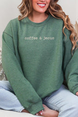 UL190-E3209 Coffee & Jesus Graphic Sweatshirt $20
