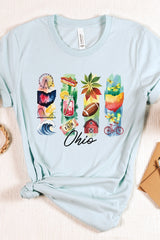 US3001P-E3061OH Ohio State Brushstroke Graphic Plus Tee $16