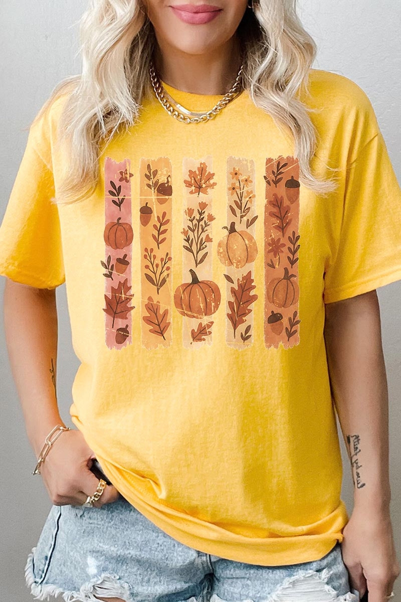 5000P-E3110 Brushstroke Fall Graphic Plus Heavy Cotton Tee $12.75