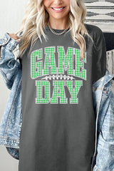 5000P-E3128 Green Gingham Game Day Plus Heavy Cotton Tee $12.75