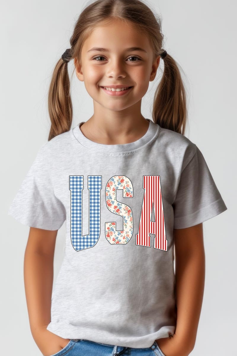 US3001Y-E3481Z USA Retro Kids Graphic Tee $11