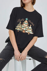 CTS-E3185 Howdy Christmas Graphic Relaxed Crop Top $11