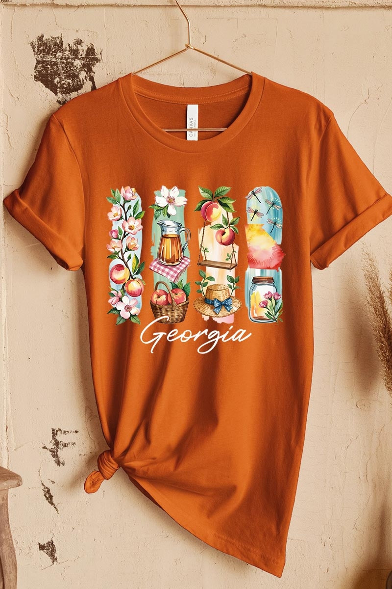 US3001-E3061GA Georgia State Brushstroke Graphic Tee $12.5