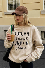 UL180-E3158 Autumn Leaves Pumpkins Graphic Sweatshirt $20