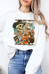 UL180-E3096 Vintage Western Collage Graphic Sweatshirt $20