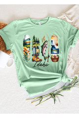 US3001P-E3061ID Idaho State Brushstroke Graphic Plus Tee $16