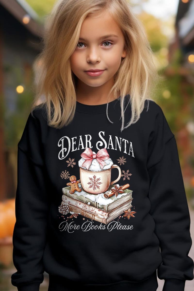UL180B-E3205Z Dear Santa Books Kids Graphic Sweatshirt $20