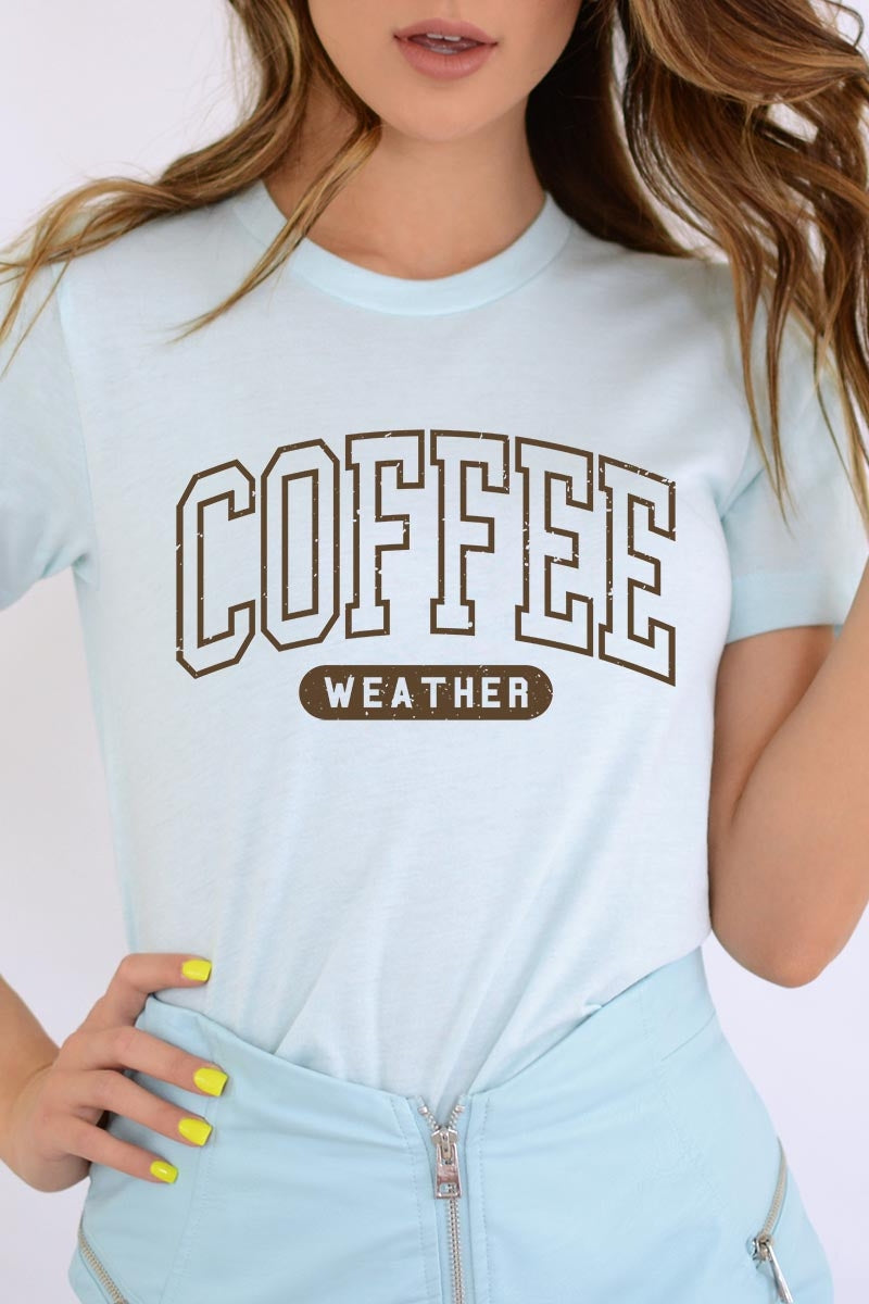 US3001P-E3207 Coffee Weather Graphic Plus Tee $16