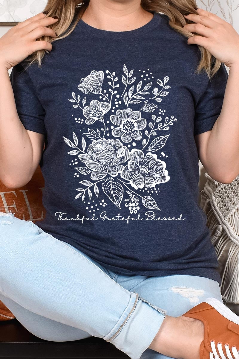 US3001-E3155 Neutral Thanksgiving Graphic Tee $12.5