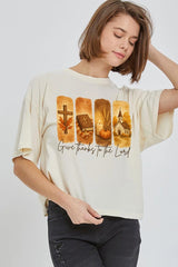 CTS-E3169 Give Thanks To The Lord Graphic Relaxed Crop Top $11