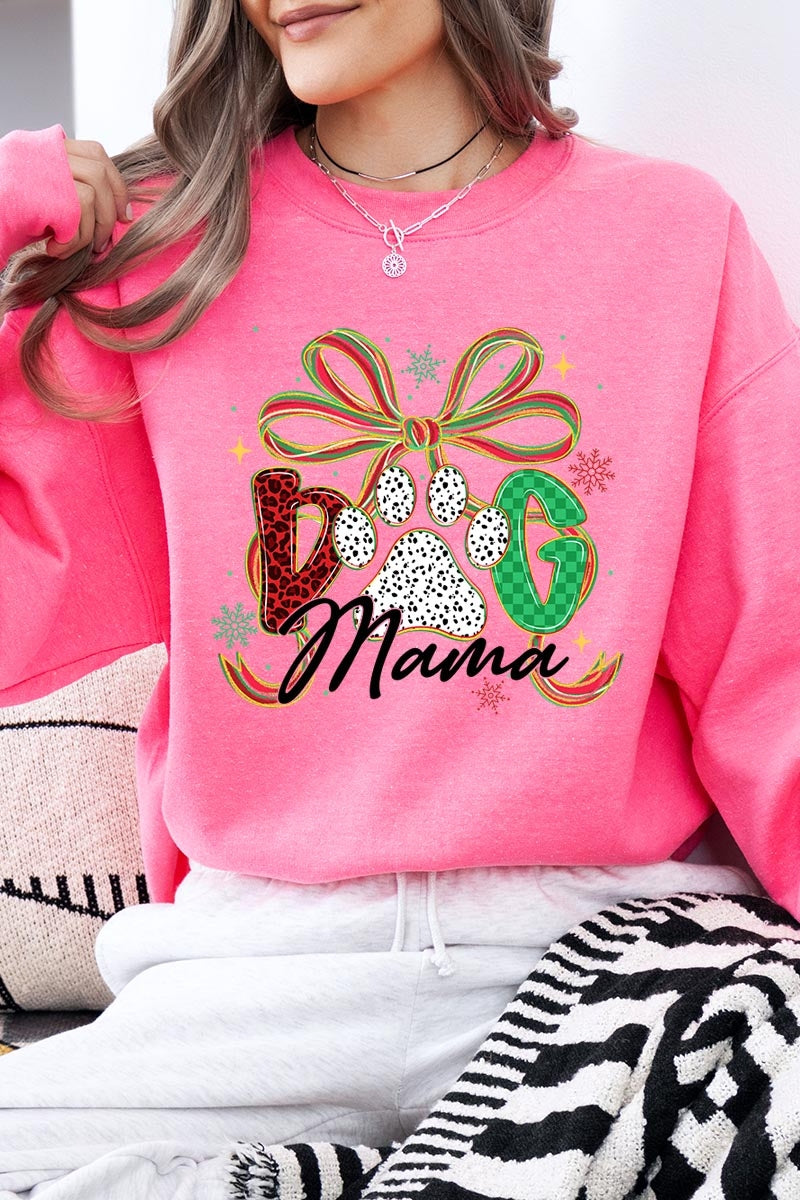 UL180-E3194 Dog Mama Christmas Paw Graphic Sweatshirt $20