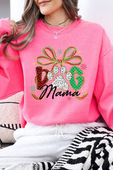 UL180-E3194 Dog Mama Christmas Paw Graphic Sweatshirt $20