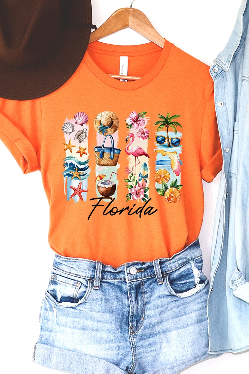 US3001-E3061FL Florida State Brushstroke Graphic Tee $12.5
