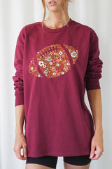UL240P-E3133 Floral Football Graphic Plus Long Sleeve Tee $17