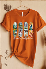 US3001-E3061NH New Hampshire State Brushstroke Graphic Tee $12.5