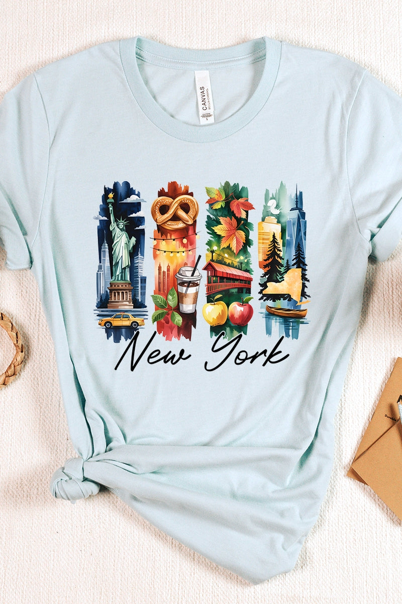 US3001-E3061NY New York State Brushstroke Graphic Tee $12.5