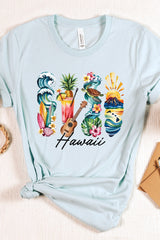 US3001P-E3061HI Hawaii State Brushstroke Graphic Plus Tee $16