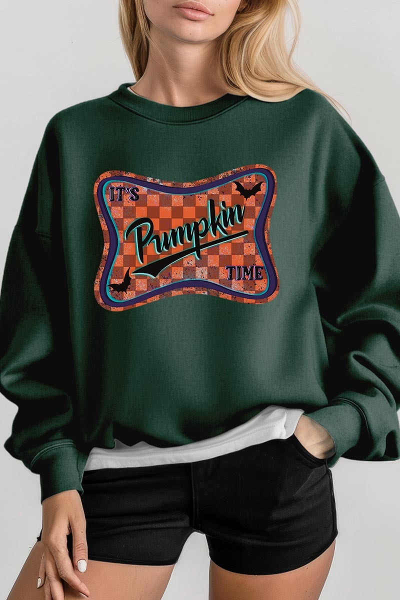 UL180P-E3144 Itu2019s pumpkin time Graphic Plus Sweatshirt $25