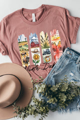 US3001P-E3061ND North Dakota State Brushstroke Graphic Plus Tee $16