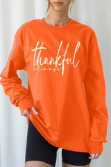 UL240-E3170 Thankful Graphic Long Sleeve Tee $13.75